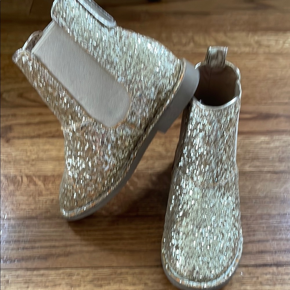 Gold Glitter Ankle Boots